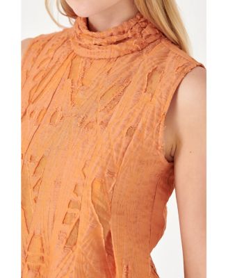 Women's Burnout Pleated sleeveless Top