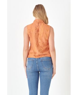 Women's Burnout Pleated sleeveless Top