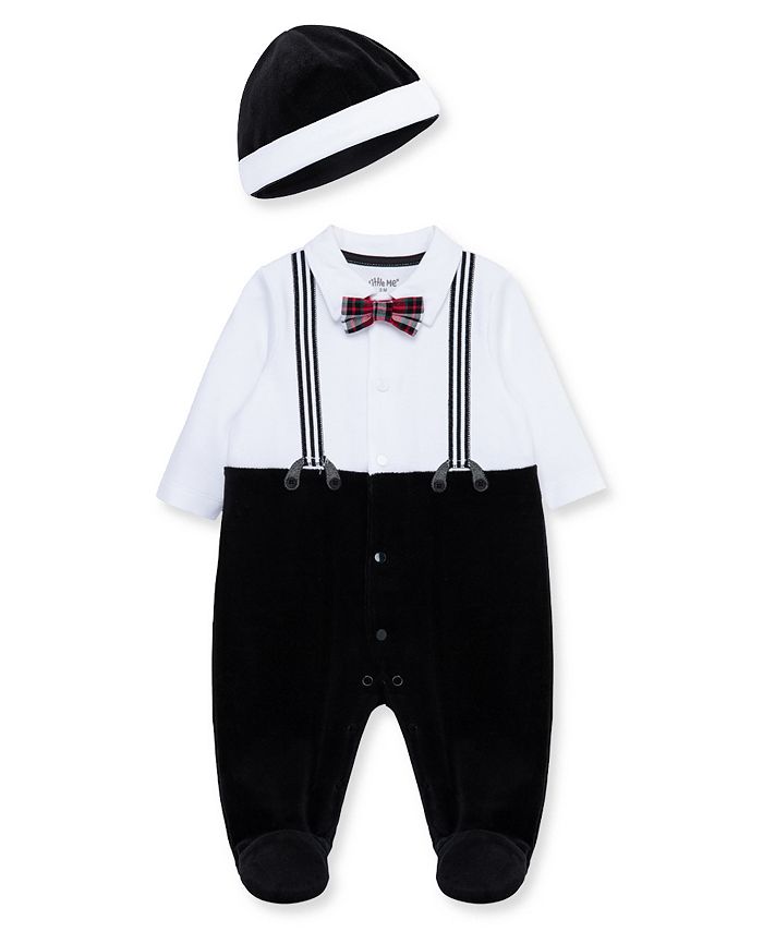 Little Me Baby Boys Handsome Footed Pajamas and Hat Set Macy's