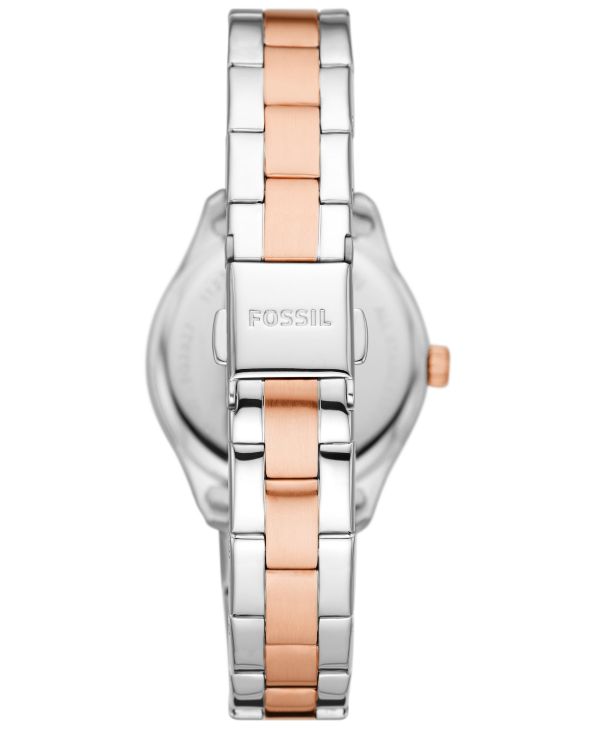 Shop Fossil Women's Rye Three-hand Date Two-tone Stainless Steel Watch, 30mm