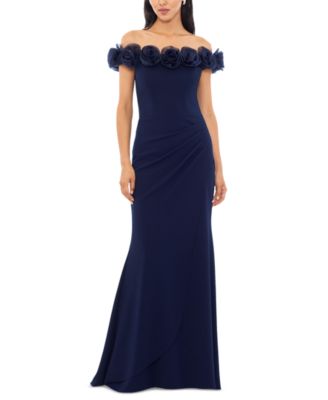 XSCAPE - Women's Floral Off-The-Shoulder Gown