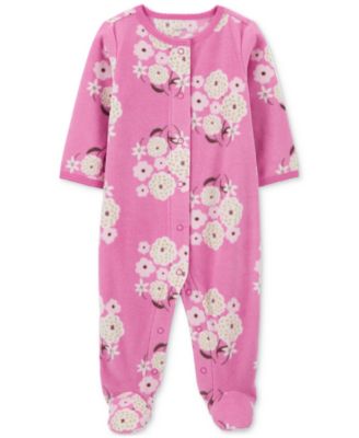 Carter's - Baby Girls Floral Snap-Up Fleece Sleep & Play Footed Coverall
