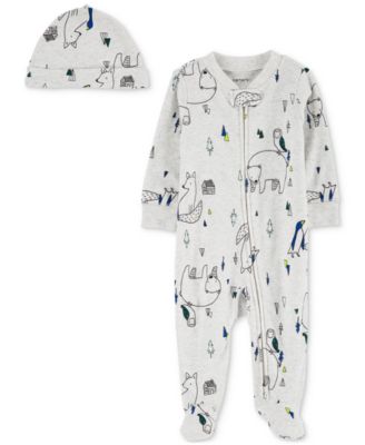 Carter's - Baby Boys 2-Pc. Printed Sleep & Play Footed Pajamas Set