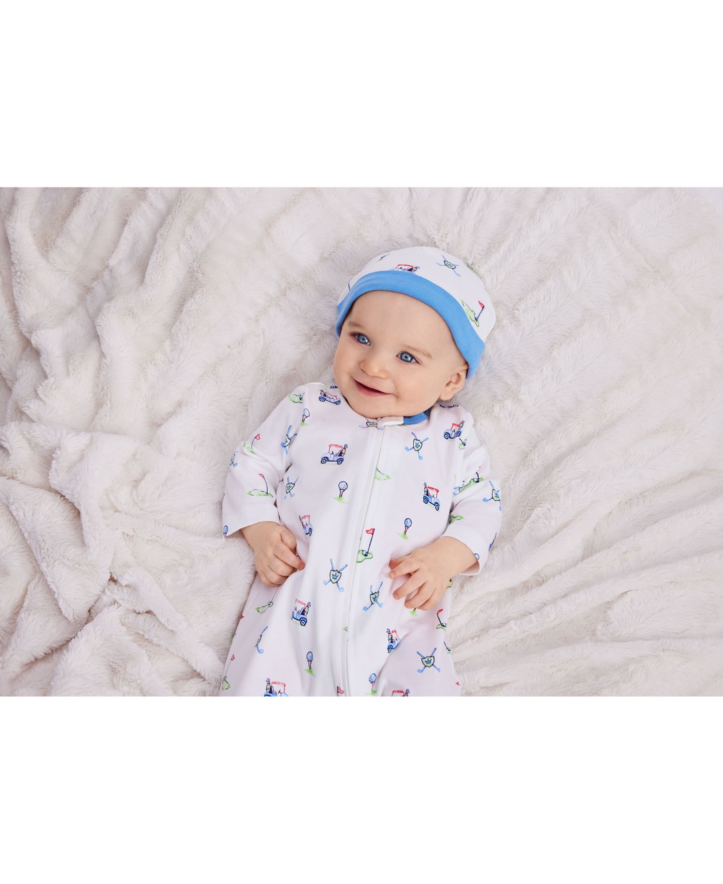 Комбинезоны Little Me Golf Club Coverall with Hat, 2 Piece Set для мальчиков-малышей, цвет: Белый с принтом — фото 7