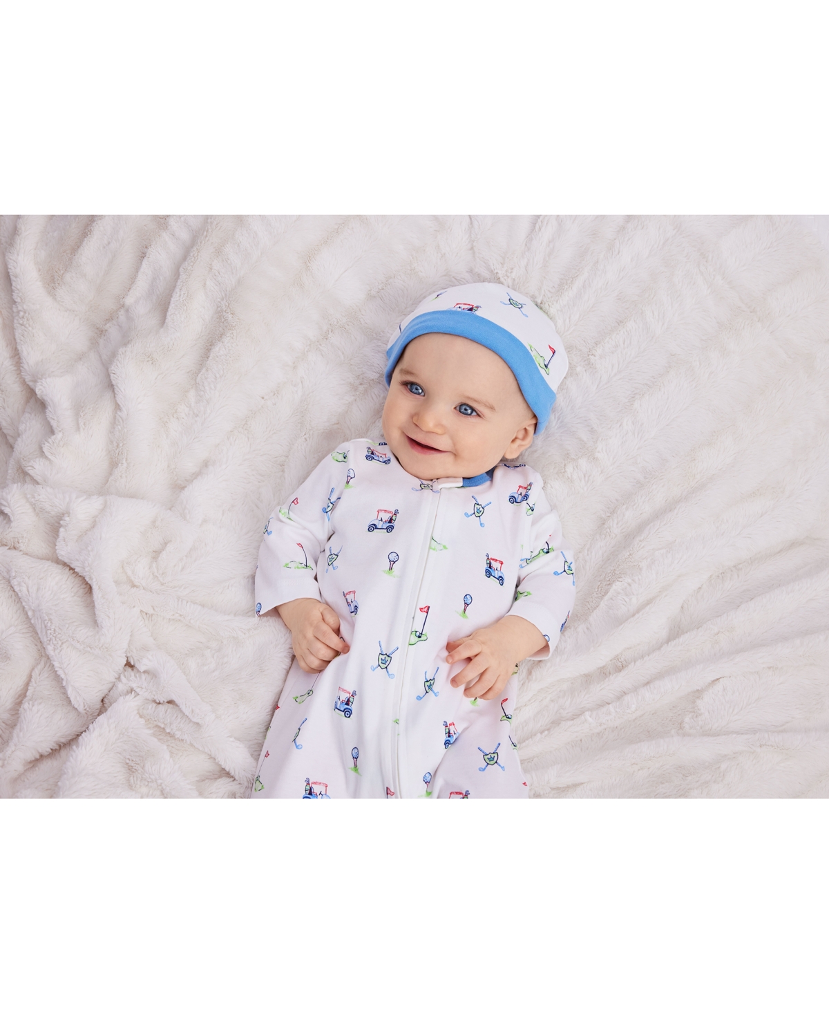 Little Me Baby Boys Golf Club Coverall with Hat, 2 Piece Set