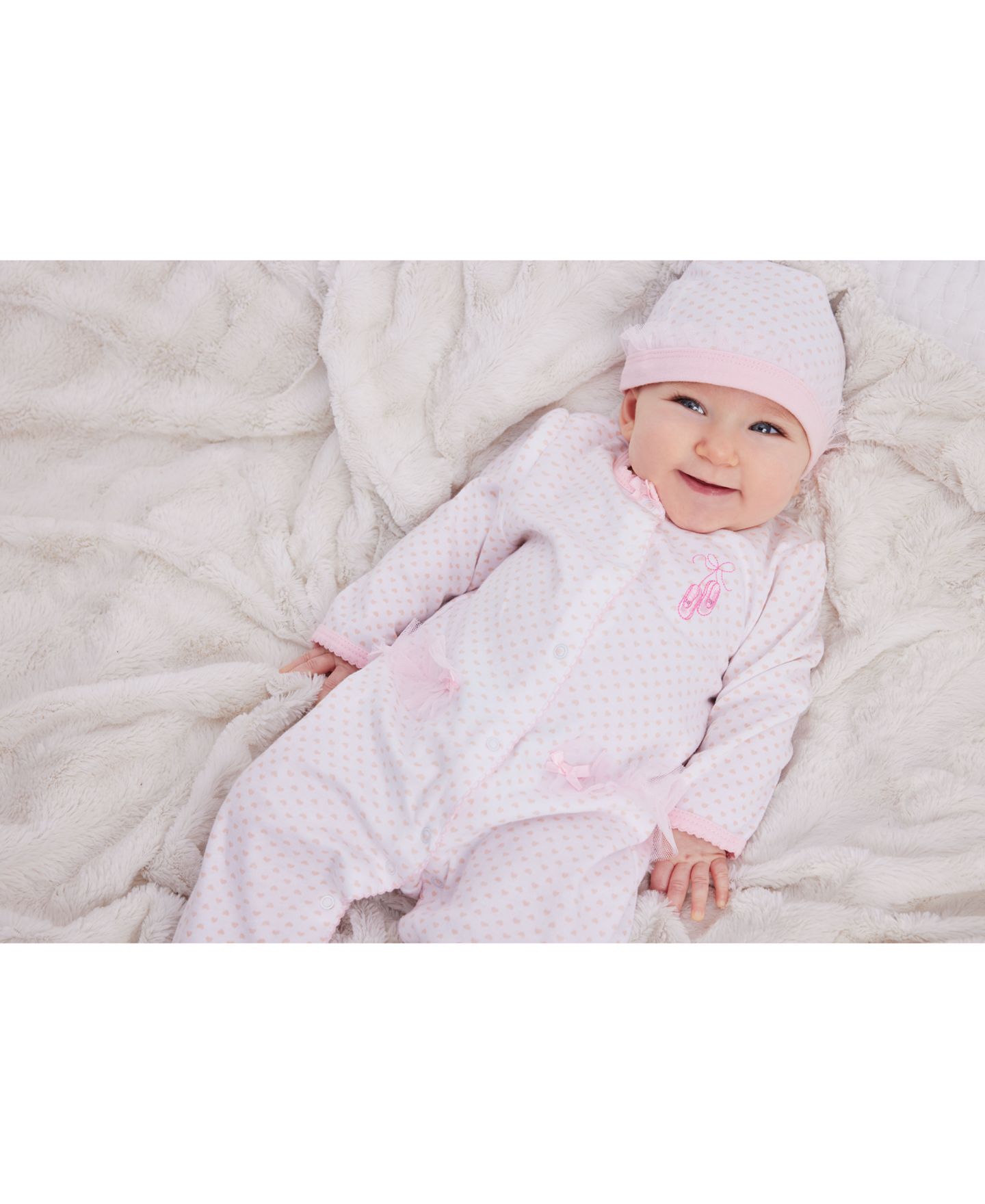 Комбинезоны Little Me Prima Ballerina Coverall with Matching Hat, 2 Piece Set для девочек-малышей, цвет: Белый / Розовый — фото 2