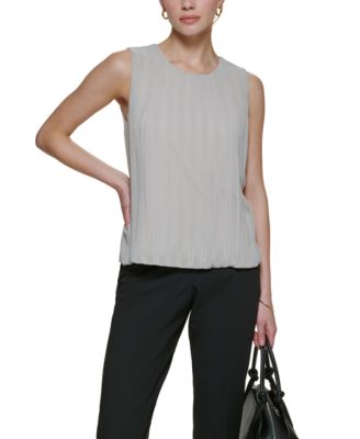 Sleeveless Pleated Blouse