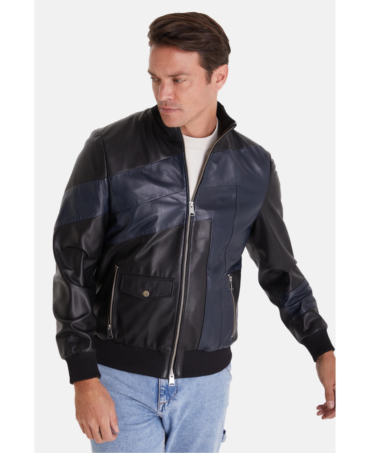 Furniq Uk Men's Leather Fashion Jacket,- Black