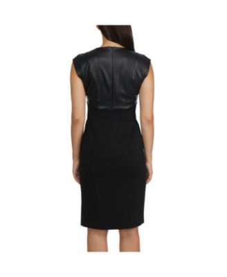 Women's Stretch Crepe Dress with a Pleated Waist Detail
