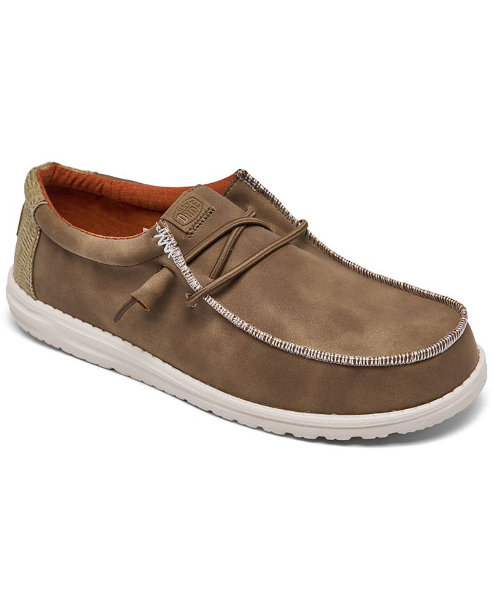 Mens HEYDUDE Wally Craft Leather Casual Shoe - Tan