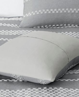 Shop Madison Park Closeout  Drew 3 Pc. Clipped Jacquard Duvet Cover Set In Gray