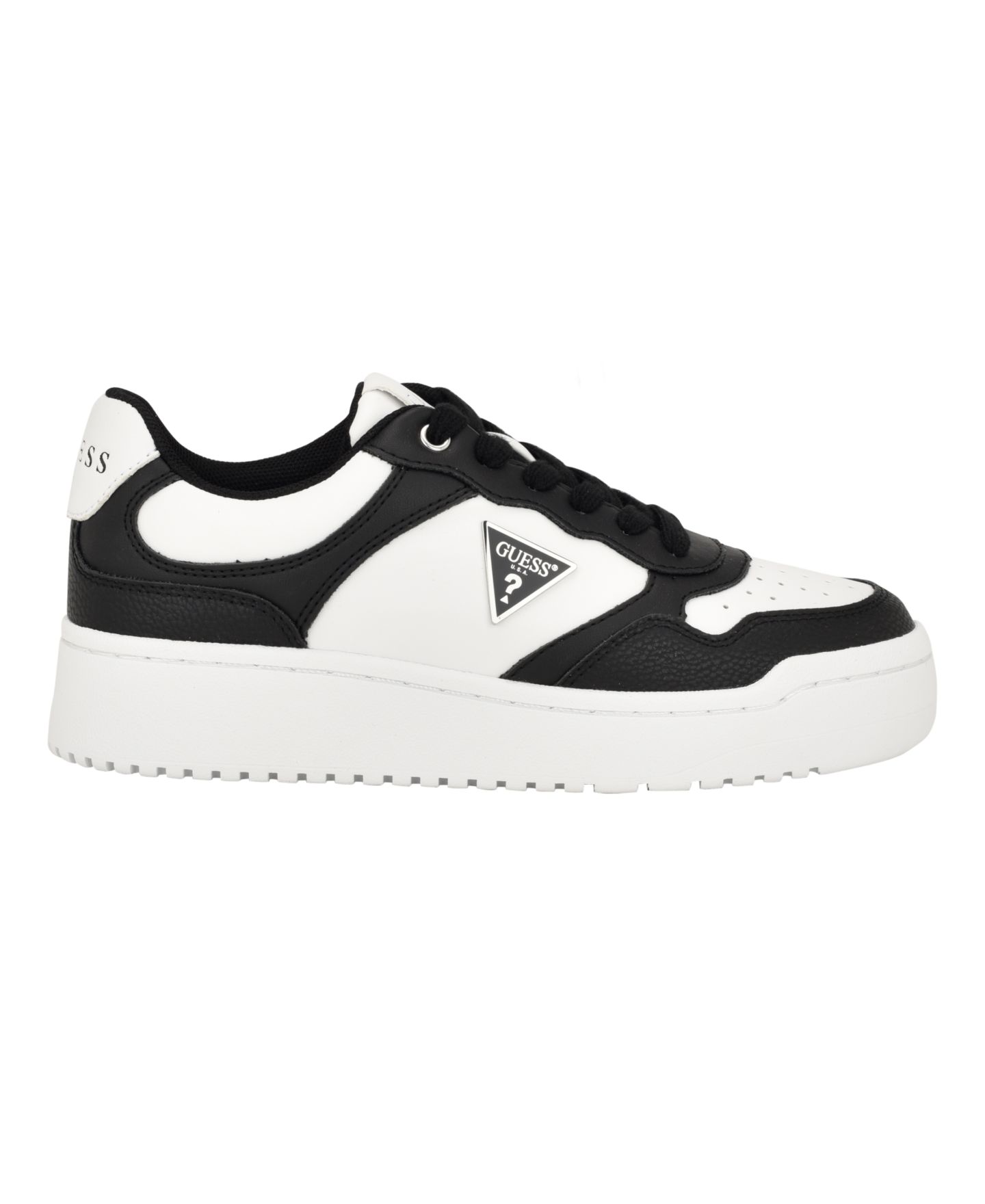 Женские кроссовки GUESS Miram Logo Hardware Lace-Up, цвет: Чёрный / Белый — фото 2
