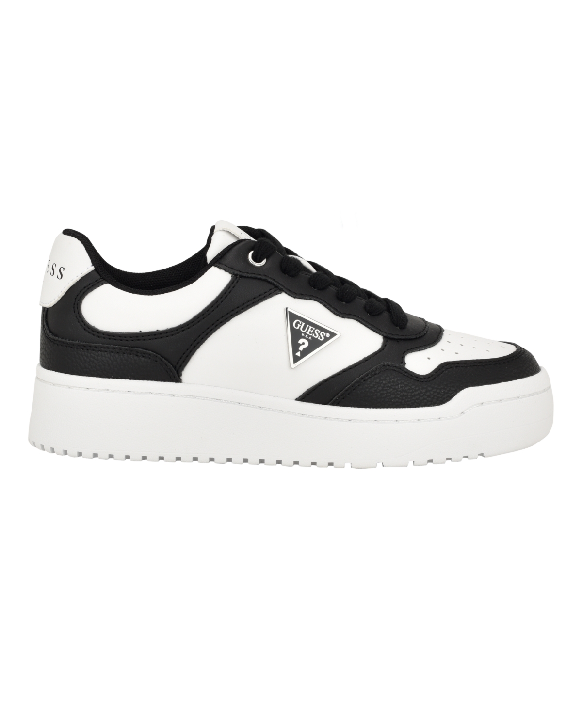 Guess Women's Miram Platform Lace-up Court Sneakers In Ruby Red,white