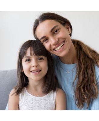 Minnie Mouse Silver Plated Cubic Zirconia Mommy & Me Necklace Set