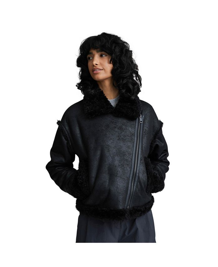 NVLT Women's Shearling Biker Jacket Macy's