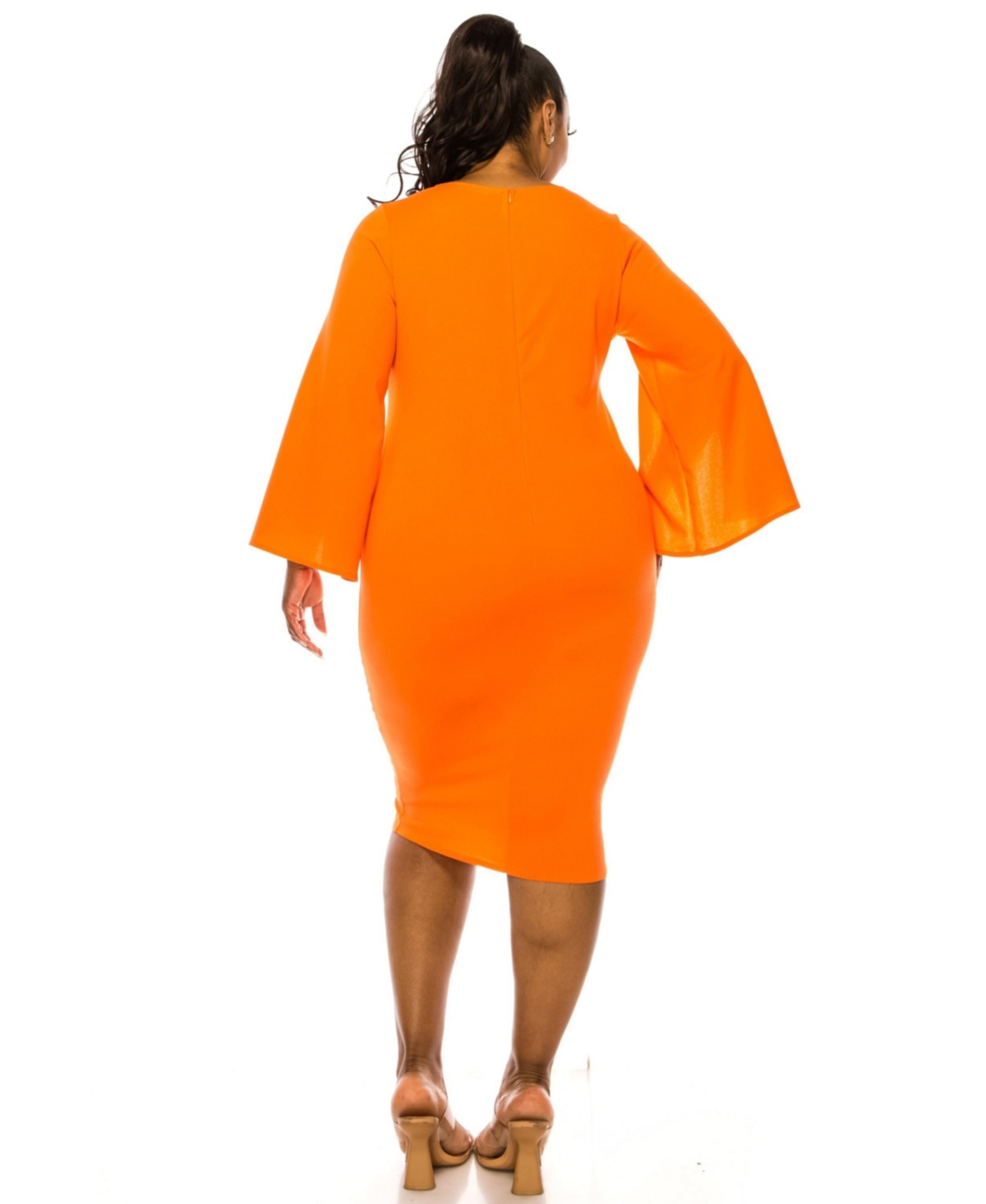 L I V D Plus Size Clementine Slit Sleeve Dress