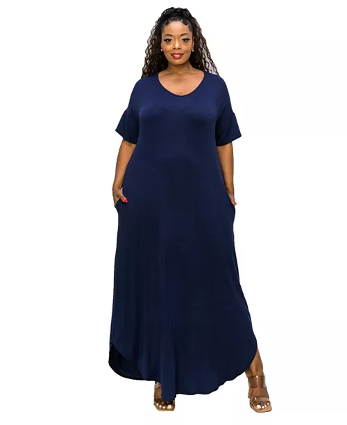 plus size scarlett maxi pocket dress