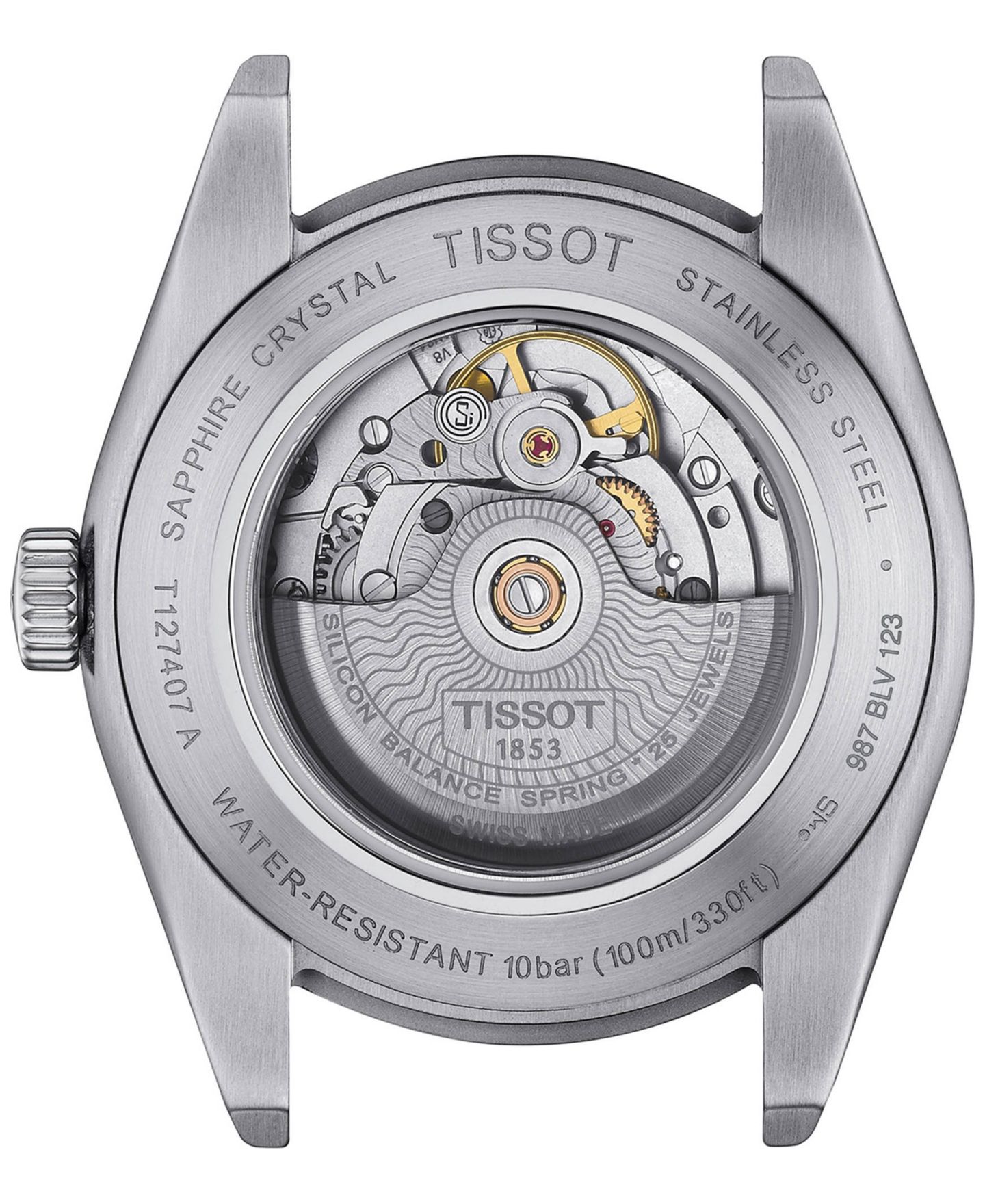 Мужские часы Tissot Automatic Gentleman Powermatic 80 Silicium на стальном браслете, 40 мм — фото 2