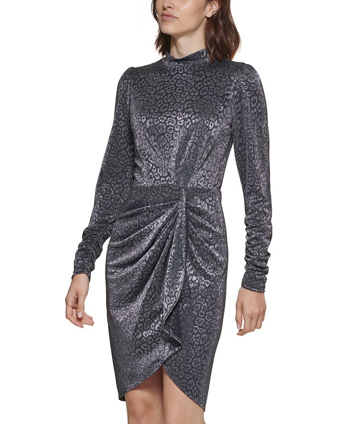 Calvin Klein Women's Metallic Ruffled Dress - Macy's