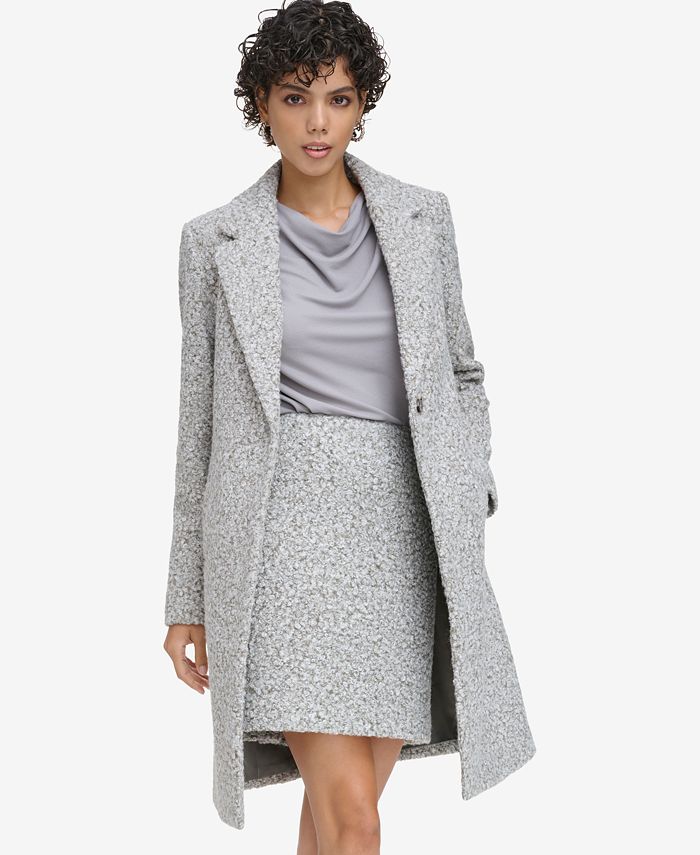 Calvin Klein Petite Boucl One Button Topper Jacket Macy s