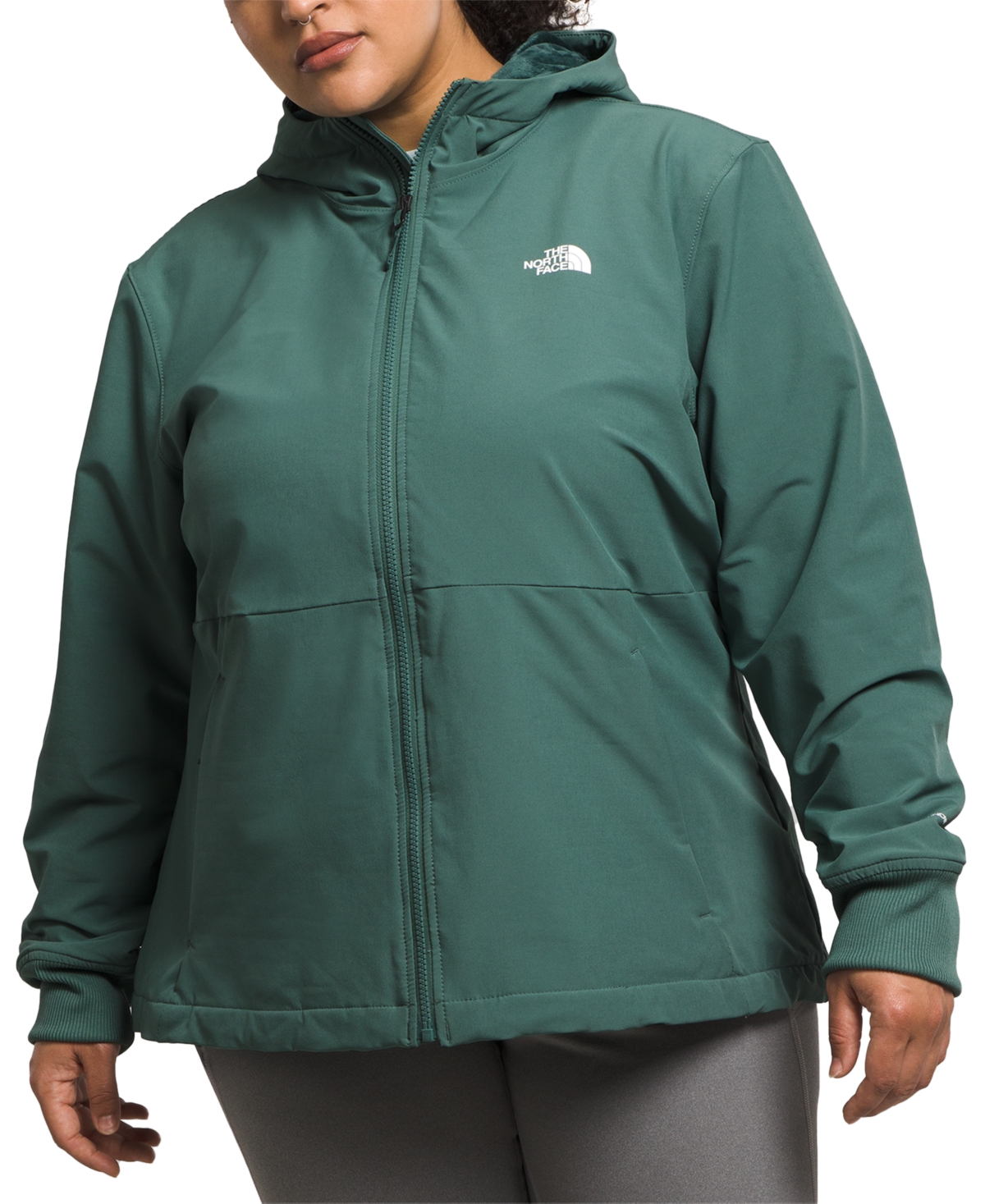 The North Face Plus Size Shelbe Raschel Long-sleeve Jacket In Dark Sage