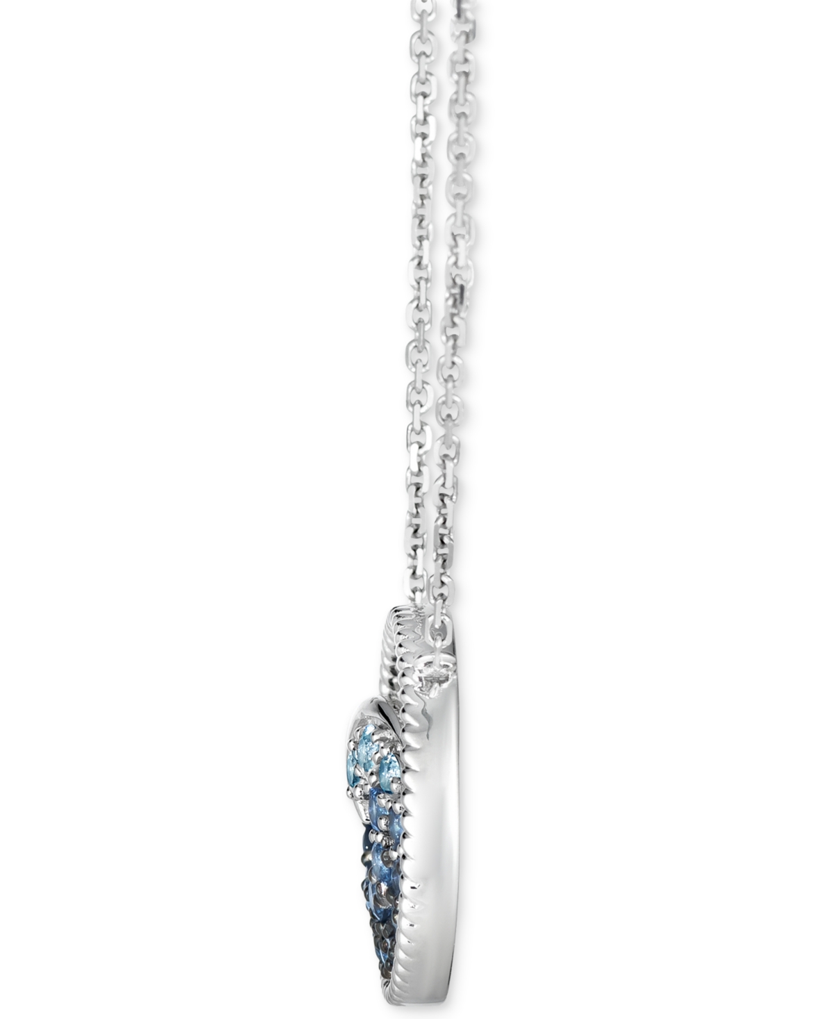 Le Vian Denim Ombre (1/2 Ct. T.w.) & White Sapphire (1/8 Ct. T.w.) Wave Disc Adjustable 18.5" Pendant Neckla In 14k Vanilla Gold Adjustable Necklace