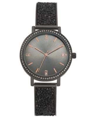 International Concepts Women's Druzy Stone Black-Tone