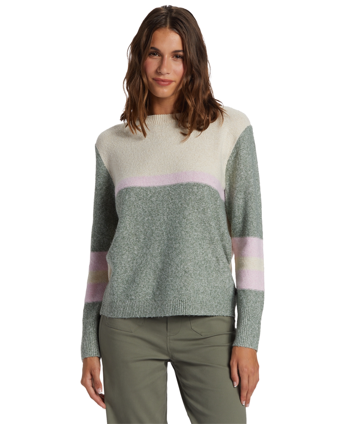 Roxy Juniors' Real Groove Long-sleeve Pullover Sweater In Tapioca