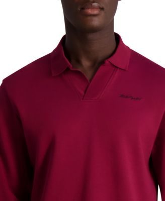 КАРЛ ЛАГЕРФЕЛЬД ПАРИЖ Мужская трикотажная рубашка поло с длинным рукавом и фирменным логотипом KARL LAGERFELD PARIS с воротником Джонни 28390₽