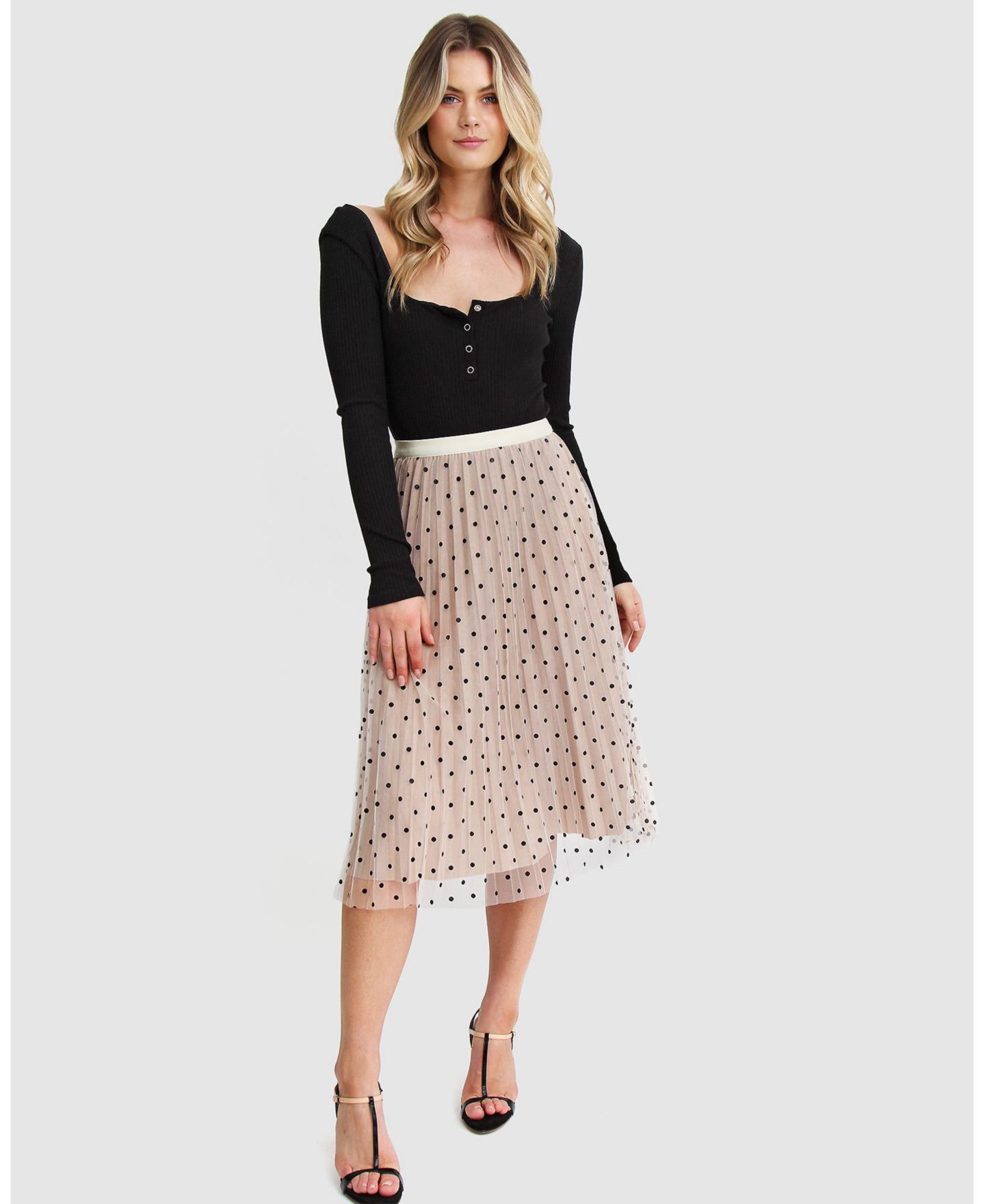Женская юбка Belle & Bloom Mixed Feeling Reversible, цвет: Чёрный, вариант 1 — фото 1
