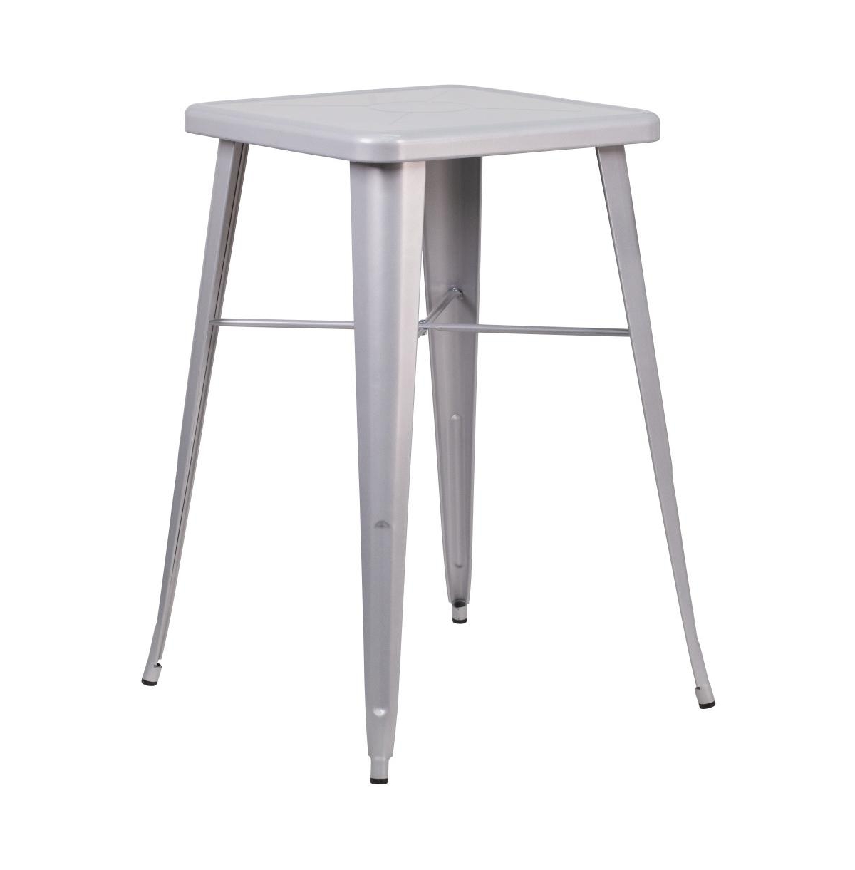 Merrick Lane Retta Patio Dining Table With Metal Frame And Square Top
