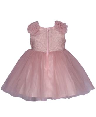 Baby Girls Sleeveless Embroidered Bodice Dress with Mesh Skirt