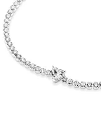 Cubic Zirconia Sparkling Heart Tennis Bracelet