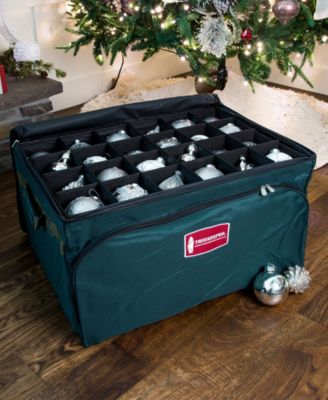 3 Tray Christmas Ornament Storage Box with Front Pocket