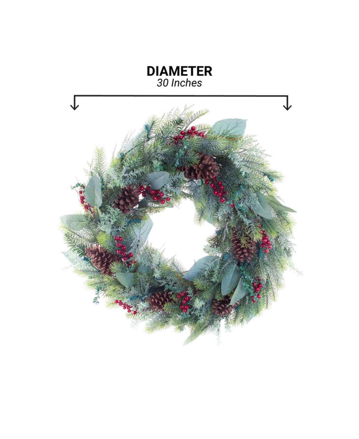 Village Lighting Lighted Christmas Wreath, Winter Frost