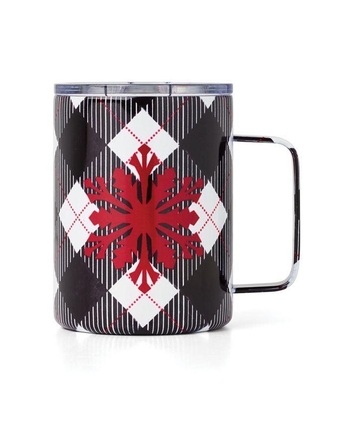 Cambridge Plaid Insulated Coffee Mug, 16 oz - Red