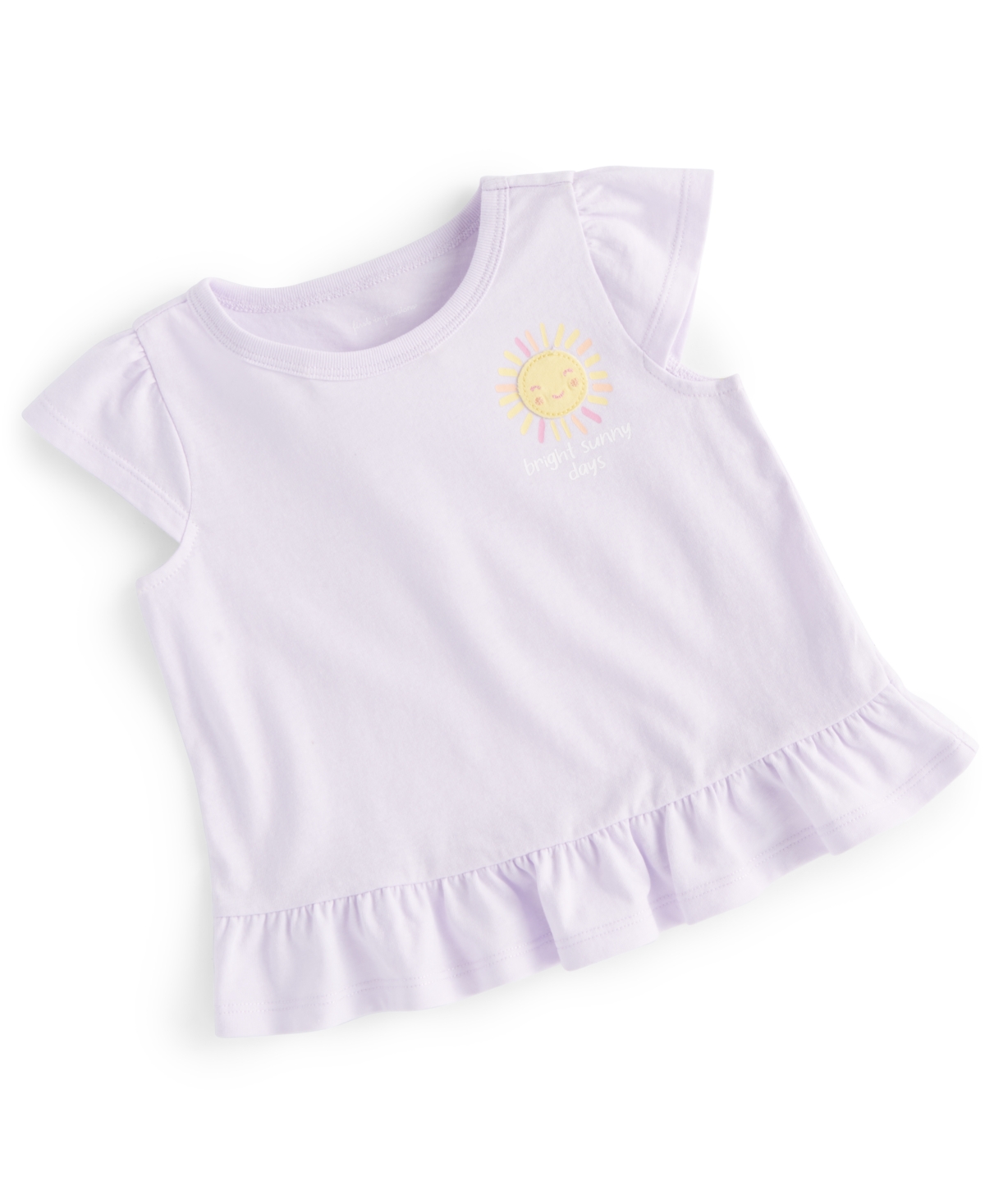 First Impressions Baby Girls Sunshine Ruffle T Shirt, Created For Macy's In Lavender Flora
