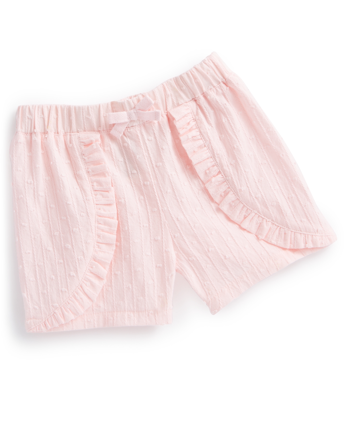 First Impressions Baby Girls Swiss Dot Woven Cotton Ruffled Shorts, Created For Macy's In Pink Polish