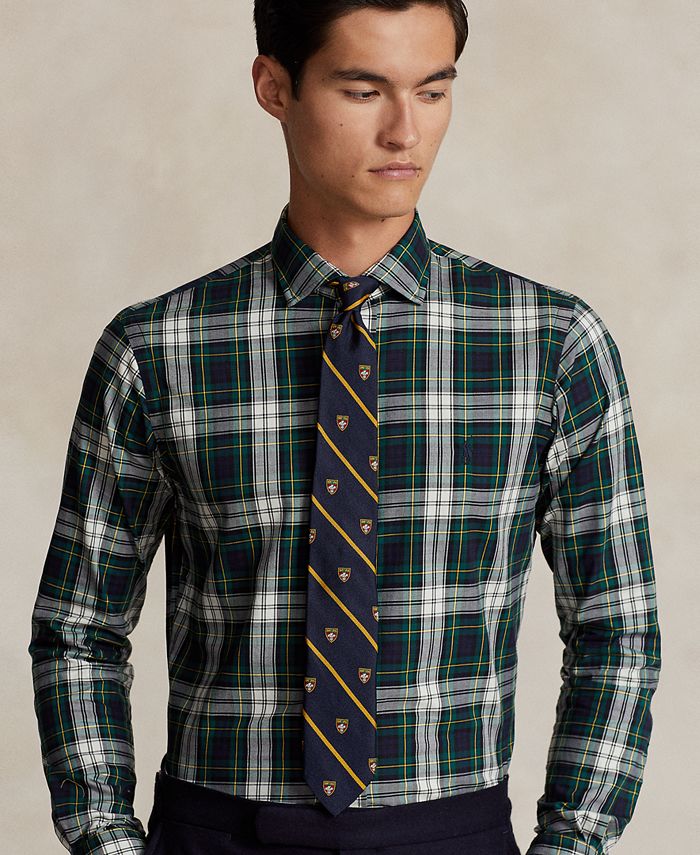 Ralph Lauren Men's Classic Fit Performance Plaid Twill Shirt Blue Size Small