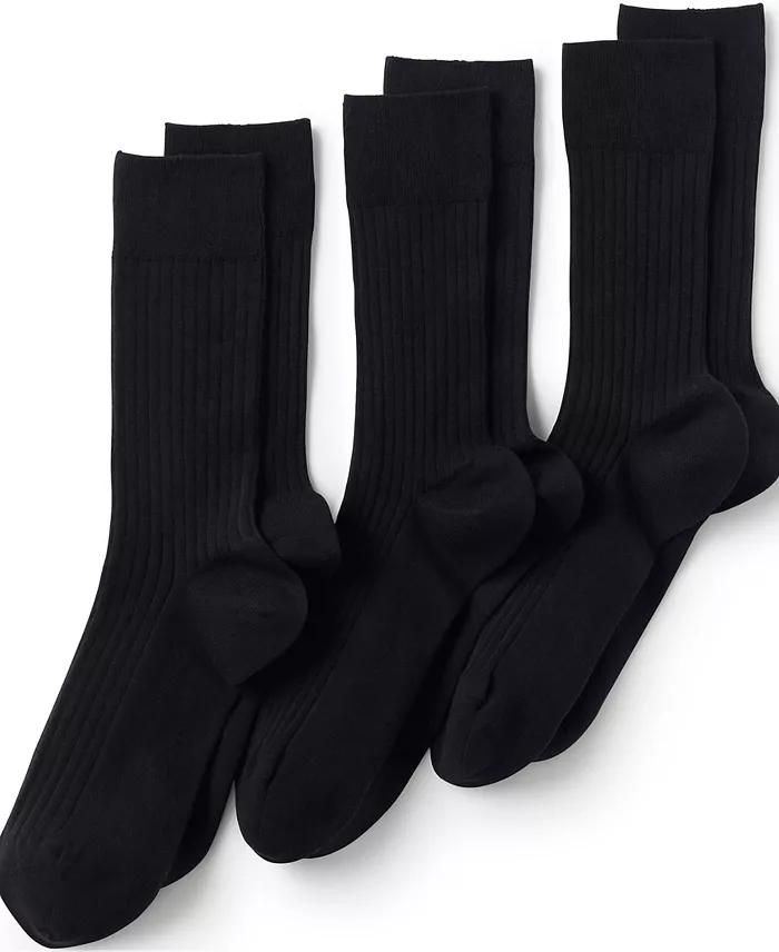 Men's Seamless Toe Cotton Rib Dress Socks (3-pack) - thumbnail 3
