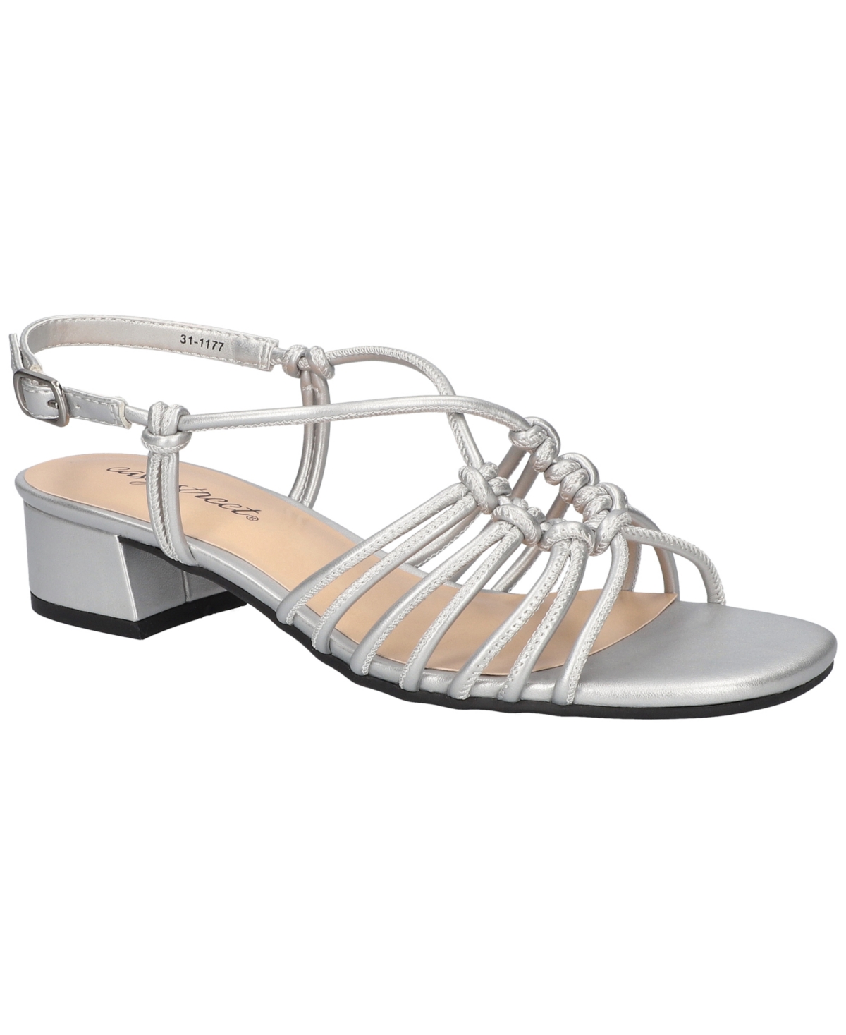Easy Street Women's Sicilia Buckle Slingback Block Heel Sandals