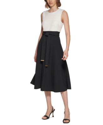 Calvin Klein Women s Sleeveless Color Blocked Midi Dress Macy s