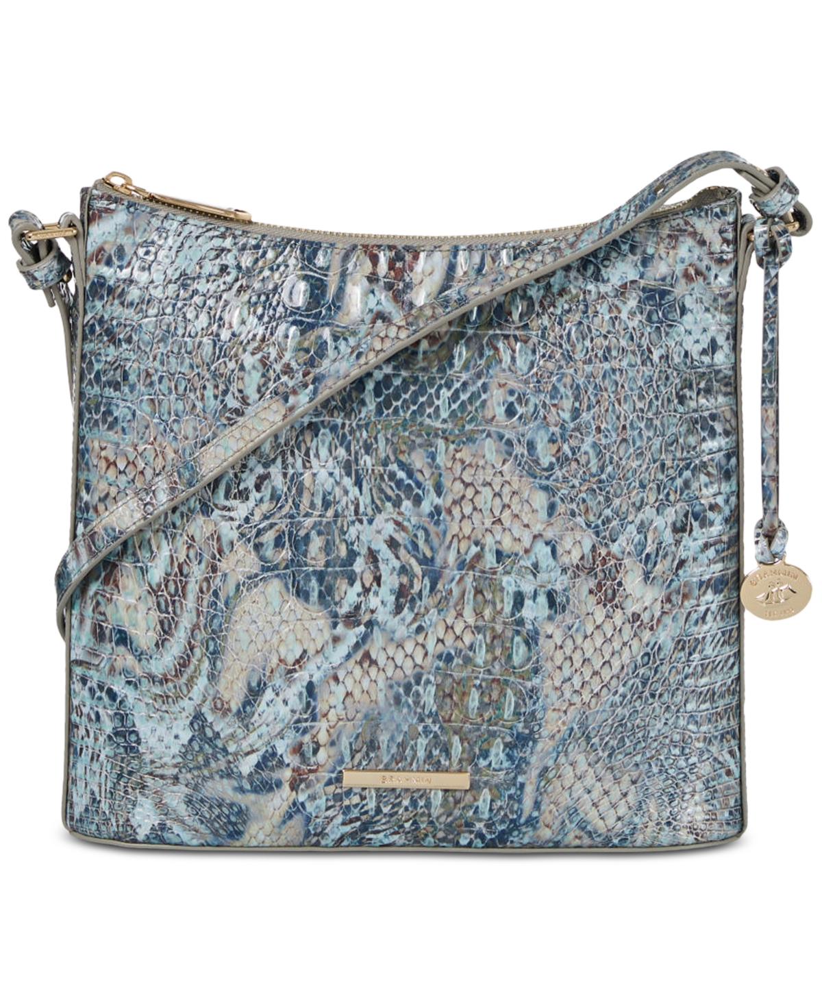 Brahmin Katie Melbourne Embossed Leather Crossbody In Icy Python Melbourne