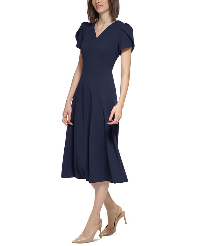 Calvin Klein Women's Tulip-Sleeve Midi Dress - Macy's