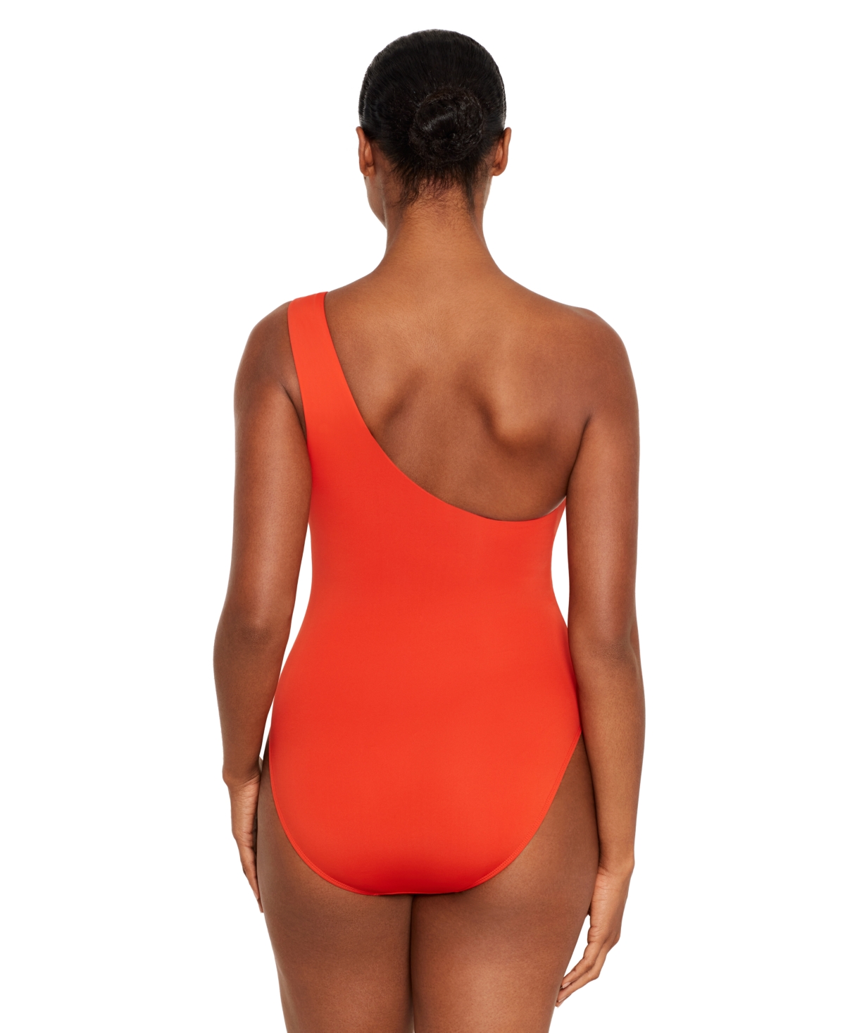 Shop Lauren Ralph Lauren Women's One-shoulder Swimsuit In Papaya