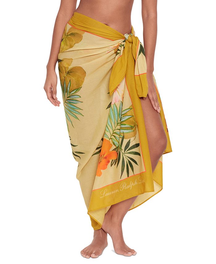Lauren Ralph Lauren Women's Bold Border Pareo Cover-Up - Macy's