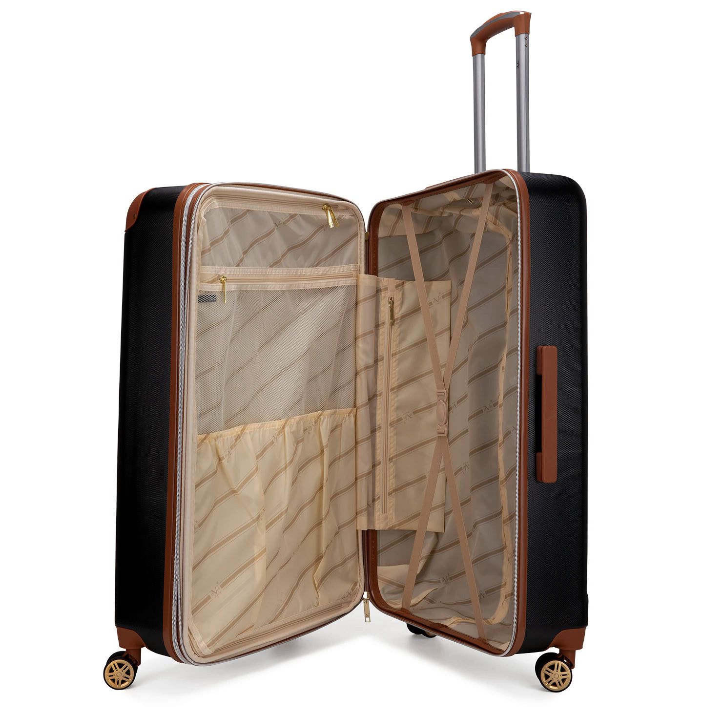 Чемоданы V19.69 Italia Vintage-Like 3 Piece Expandable Retro Luggage Set, цвет: Чёрный — фото 4