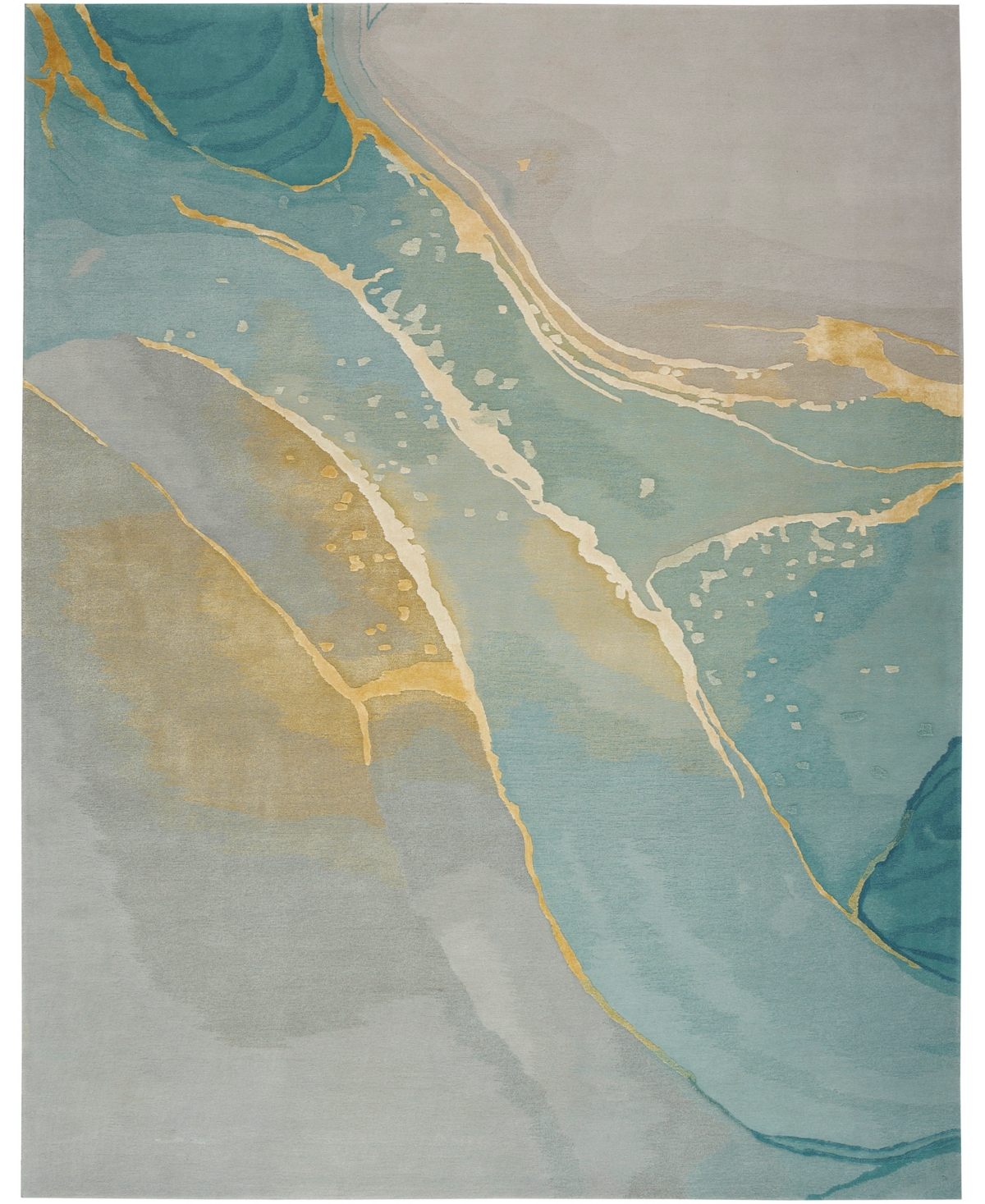 Nourison Home Prismatic PRS27 3'9in x 5'9in Area Rug - Gray, Aqua