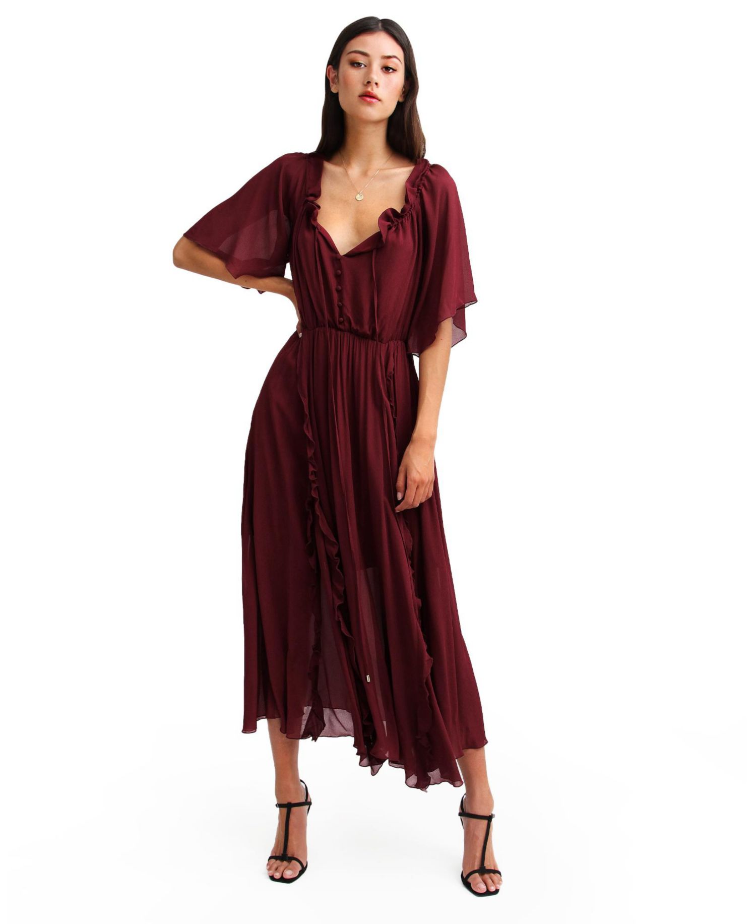 Women's Amour Ruffled Midi Dress