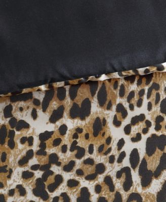 Monica Leopard Satin 3-Pc. Reversible Comforter Set, King
